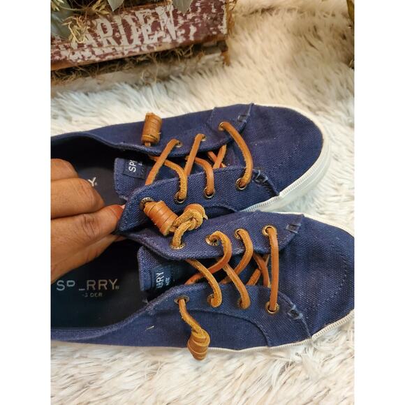SPERRY Navy Blue Slip On Boat Shoe Women's Size 6.5 - Picture 7 of 8